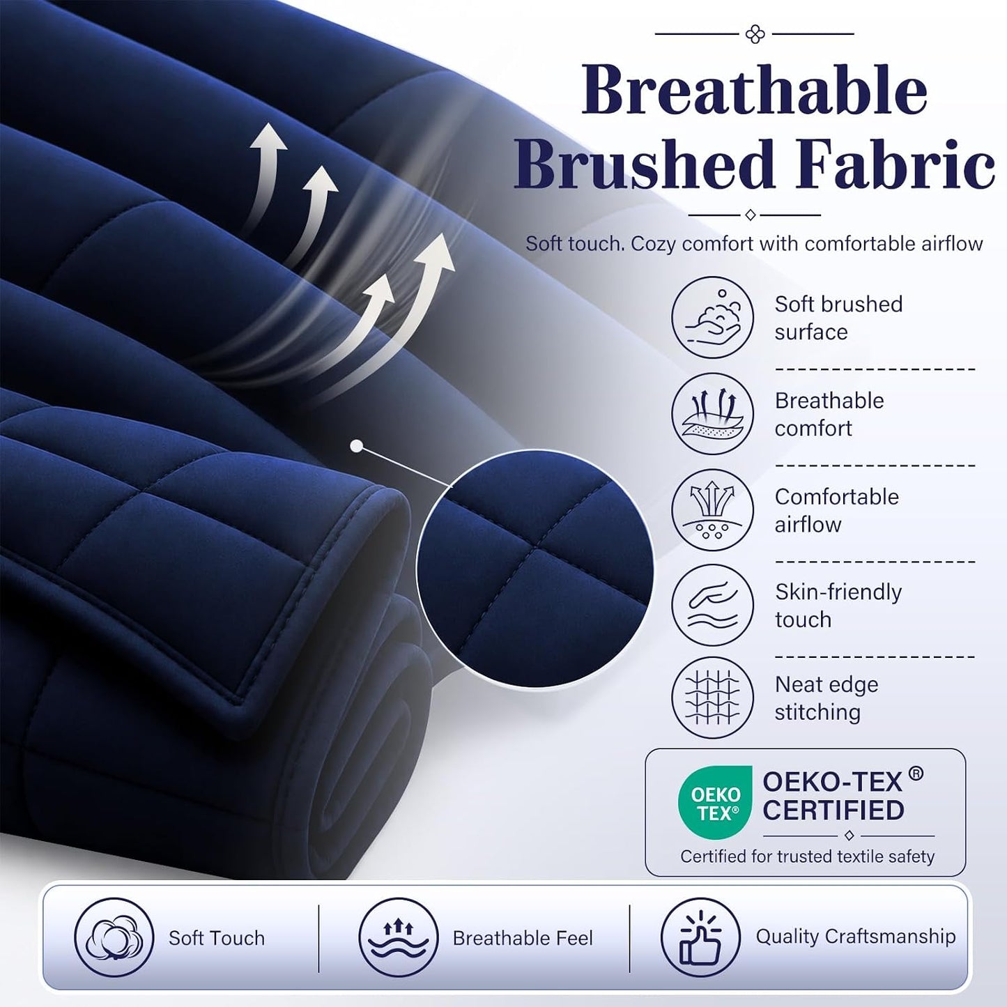 L'AGRATY Weighted Lap Pad 7lb: Small Weighted Blanket for Adults - Cooling Portable Travel Blanket for Relaxation Sleeping - Washable All-Season (29" x 24")