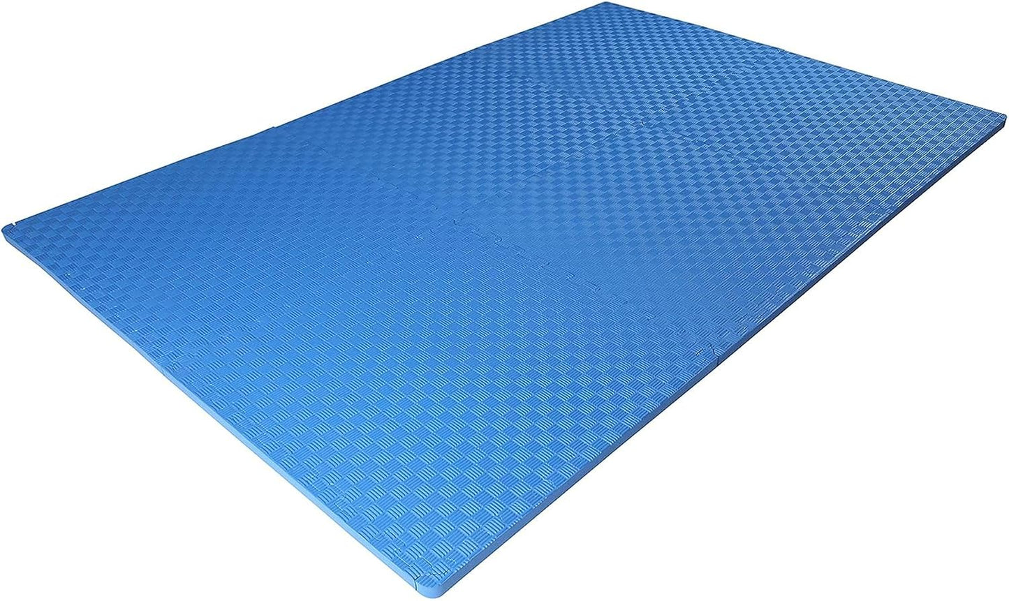 BalanceFrom Puzzle Exercise Mat 1/2" Thick, EVA Interlocking Foam Floor | Tiles for Home Gym, Mat for Home Workout Equipment, Floor Padding for Kids, Black, 24 in x 24 in x 1/2 in, 144 Sq Ft-36 Tiles