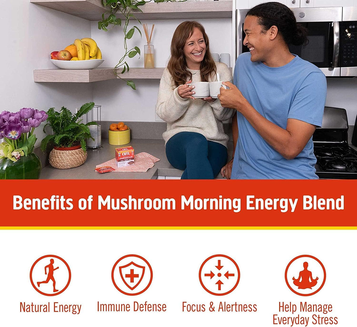OM MUSHROOM SUPERFOOD Matcha Latte Blend – Green Tea Mushroom Powder with Lion’s Mane, Reishi, Chaga & Turkey Tail – Focus, Calm & Stress Support – 8.47 oz Canister (30 Servings)