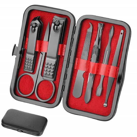 Manicure Set Men Finger and Toe Nail Clippers Set Professional Manicure Pedicure Kit with Travel Case Personal Care Tools Accessories Nail Grooming Kit Gifts for Men Women Father Mother