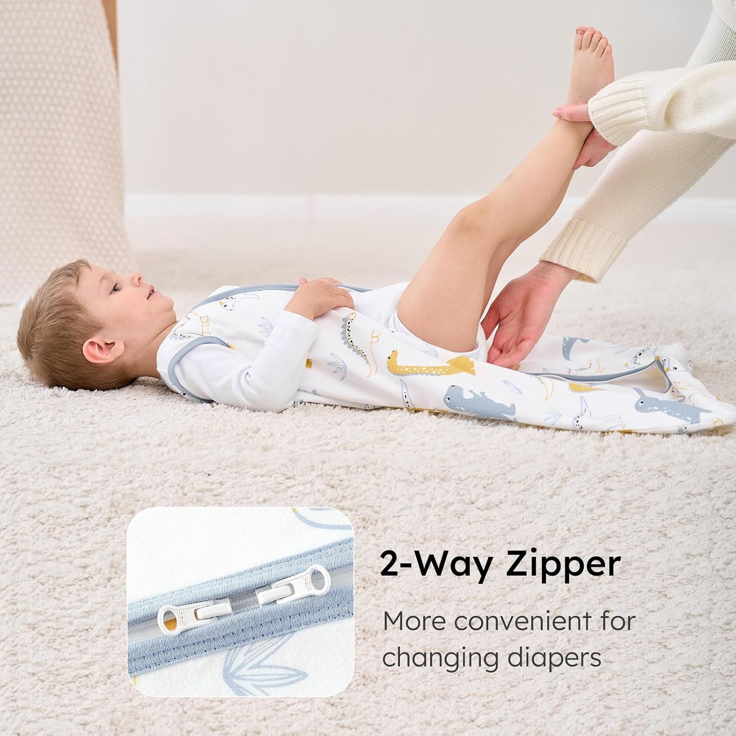 Yoofoss Baby Sleep Sack Baby Wearable Blanket 100% Cotton 2-Way Zipper Toddler Sleeping Sack