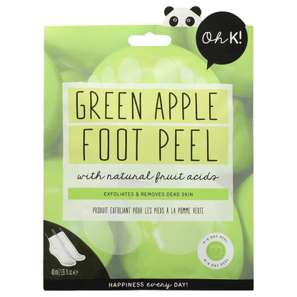 Oh K! Foot Peel Mask - Pomegranate - Foot Peeling Mask for Dry Feet and Cracked Heels - Feet Exfoliant with Pomegranate and Coconut Oil - 1 Pair