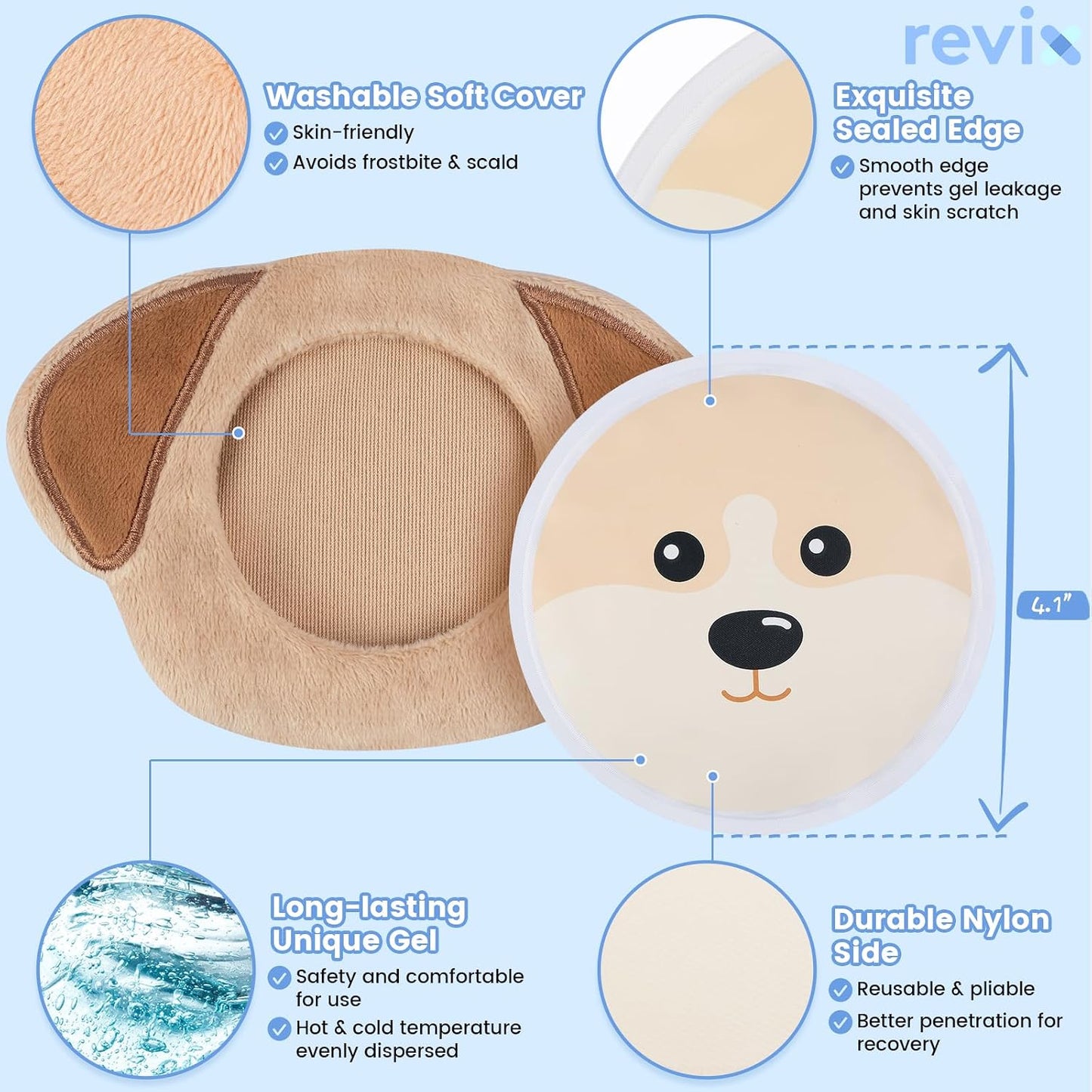 REVIX Kids Ice Packs - Reusable Gel Cold Packs for Toddlers and Babies