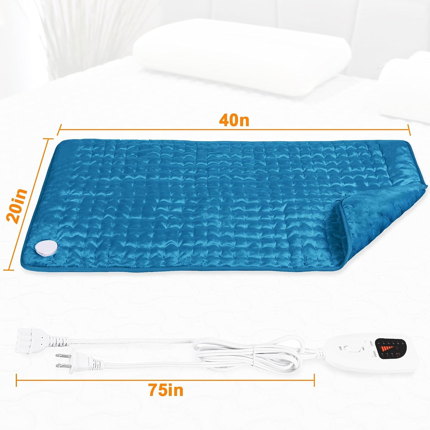 Deepsoon Heating Pad,Electric Heating Pads for Back,Neck,Moist Heating Pad for Abdomen Shoulder Knee Legs,Dry/Moist Heat&Auto Shut Off,Fathers Day Dad Gifts for Men Birthday,Light Gray,24x12 Inch