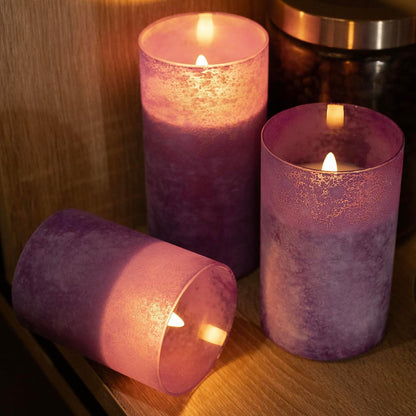 ANGELLOONG Flickering Flameless Candles, Realistic Battery Operated Candles with Remote and Timer, Set of 3 LED Candles for Fall Room Home Wedding Decor Centerpieces Table Party Christmas Decorations