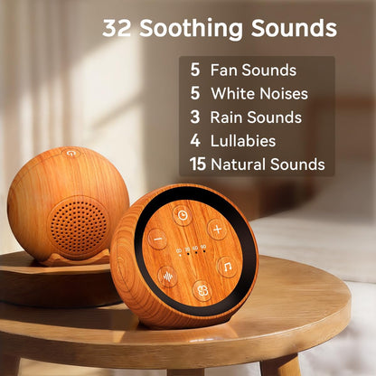 Sound Machine Baby Patter for Sleeping Cute White Noise Machine for Baby Kids Adults with 32 Soothing Sounds 32 Volume Levels Brown Noise Machine with 4 Timer Memory Funtion for Travel Office Privacy