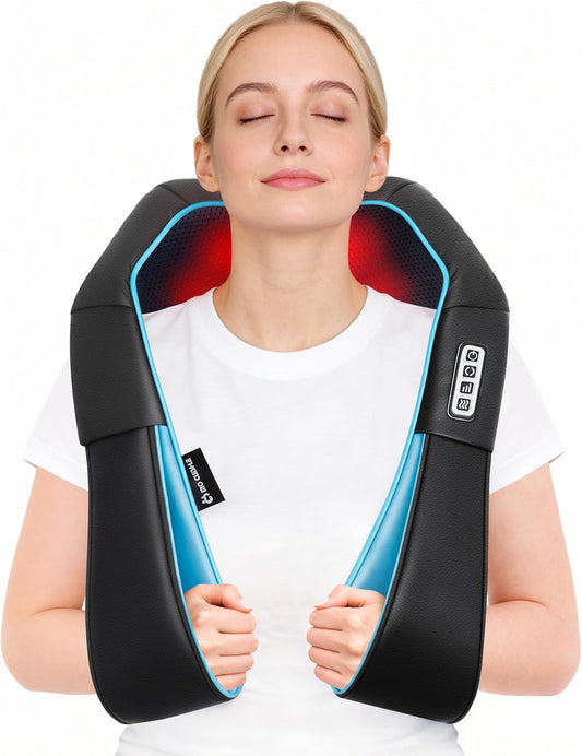 Mo Cuishle Women Men Gifts, Shiatsu Back Shoulder and Neck Massager with Heat, Electric Deep Tissue 4D Kneading Massage, Best Gifts for Mom Dad Wife Husband her Him, Christmas, Birthday (NOT Cordless)
