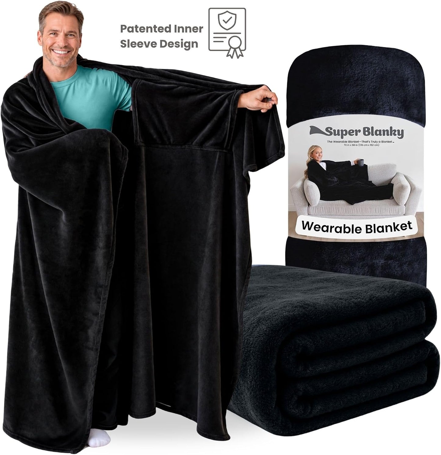 Super Blanky Wearable Blankets for Women & Men, Graduation Day Gift for Her, Cozy Gifts for Women, Wife Birthday Gifts Ideas