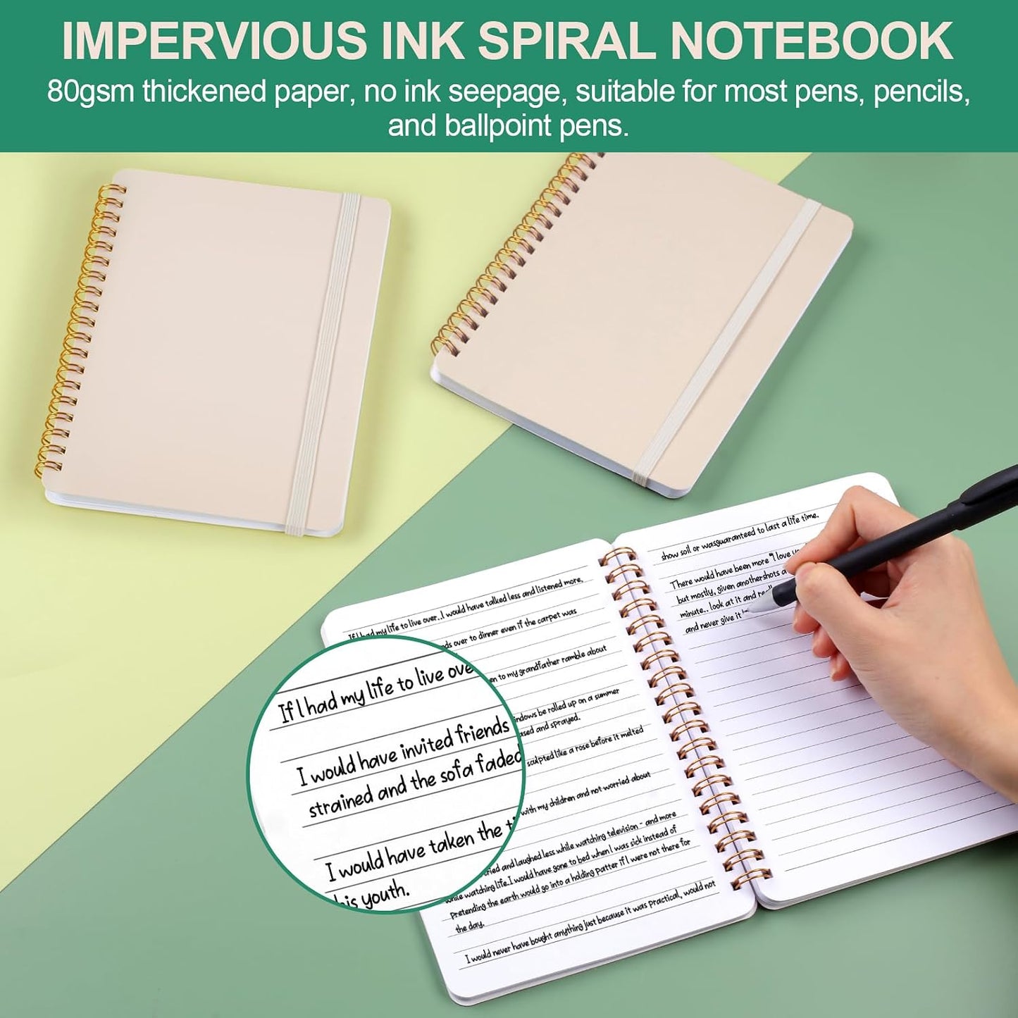 Utron 3 PCS Small Spiral Notebook 5x7, Notebooks for Note Taking, Morandi Spiral Journal Notebook, Work Notebook Small Notebooks 5x7 with Strap, Cute Notebooks for Women 70 Sheets/Note Books