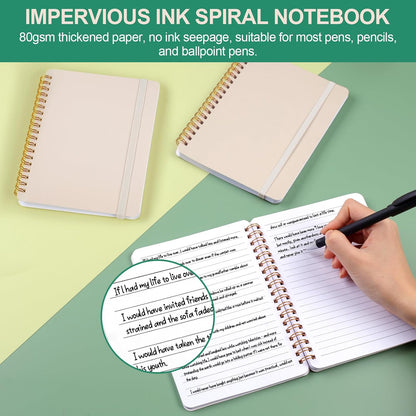Utron 3 PCS Small Spiral Notebook 5x7, Notebooks for Note Taking, Morandi Spiral Journal Notebook, Work Notebook Small Notebooks 5x7 with Strap, Cute Notebooks for Women 70 Sheets/Note Books