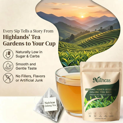 Nutricas Oolong Tea, Oolong Tea Organic, 5g*20 Bags Selected Tea Leaves