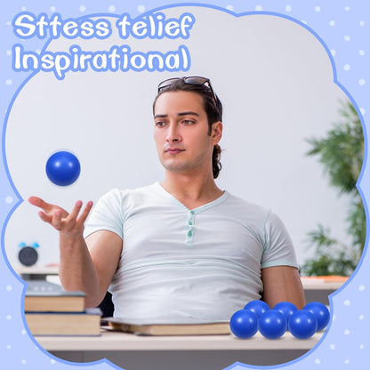 12 Pcs Blue Foam Stress Ball Squeeze Stress Relief Balls for Kids and Adults Hand Exercise Sensory Relief Toys for Anxiety ADHD Autism （Blue）