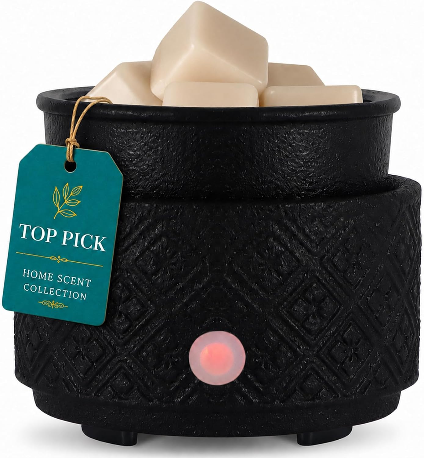 mocosa Ceramic Wax Warmer Wax Melt Warmer for Scented Wax 3-1 Electric Candle Warmer Home Fragrance Wax Burner for Mom Women(White-Fan Shaped)