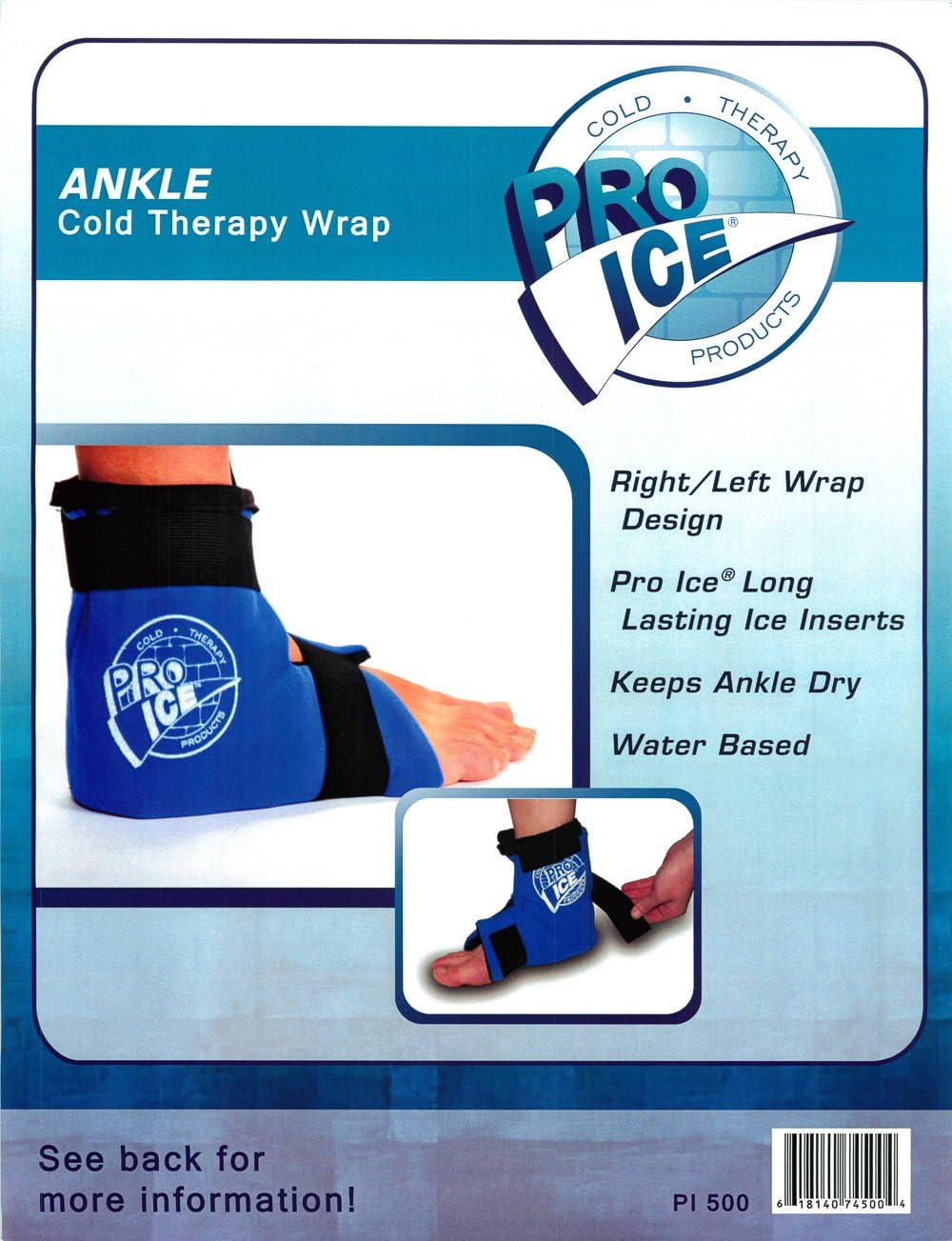 Pro Ice Ankle & Foot Ice Therapy Wrap - Ankle Ice Pack Wrap for Sprained Ankles, Plantar Fasciitis, Achilles Tendonitis, and Swelling Feet - Reusable Ice Packs for Injuries Included - PI 500