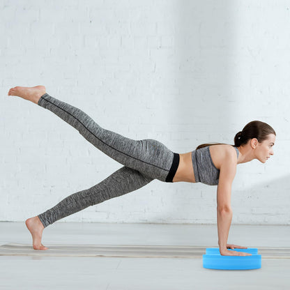 QWORK Stability Trainer Pad - Blue Foam Balance Exercise Cushion for Yoga, Pilates and Fitness - Improves Balance & Ankle Strength
