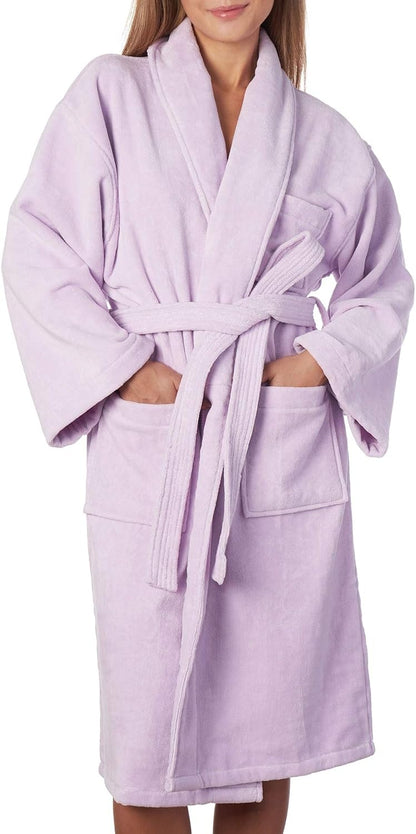Alpine Swiss Blair Womens Cotton Terry Cloth Bathrobe Shawl Collar Velour Spa Robe