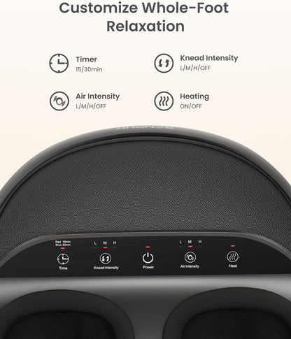 RENPHO Full Foot Massager Machine, 2026 Upgraded Shiatsu Foot Massager with Heat, FSA Eligible HSA Store Eligible, Plantar Fasciitis Massager, Birthday Gifts for Women Mom Men Dad, Fits Up to Size 13