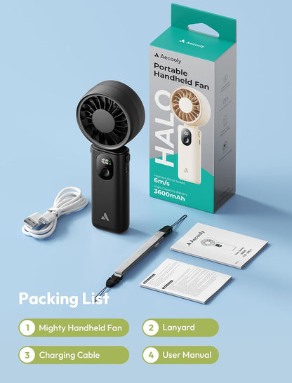 Aecooly Mighty Portable Handheld Fan | 20H Max Cooling | 3 Flexible Modes
