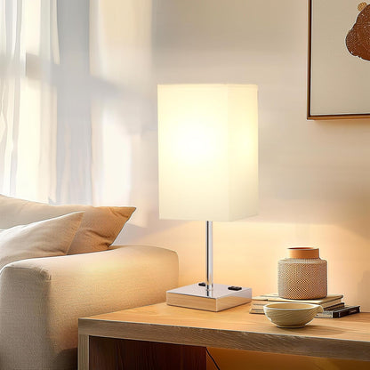 Touch Bedside Table Lamp for Bedroom - Dimmable, USB C+A, 2 AC Outlets