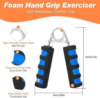 CYFIE Grip Strength Trainer Kit, Adjustable Hand Gripper Strengthener, Forearm Strengthener & Finger Exerciser Set with Finger Stretcher, Stress Ball & Grip Ring for Athletes, Rock Climbing & Rehab