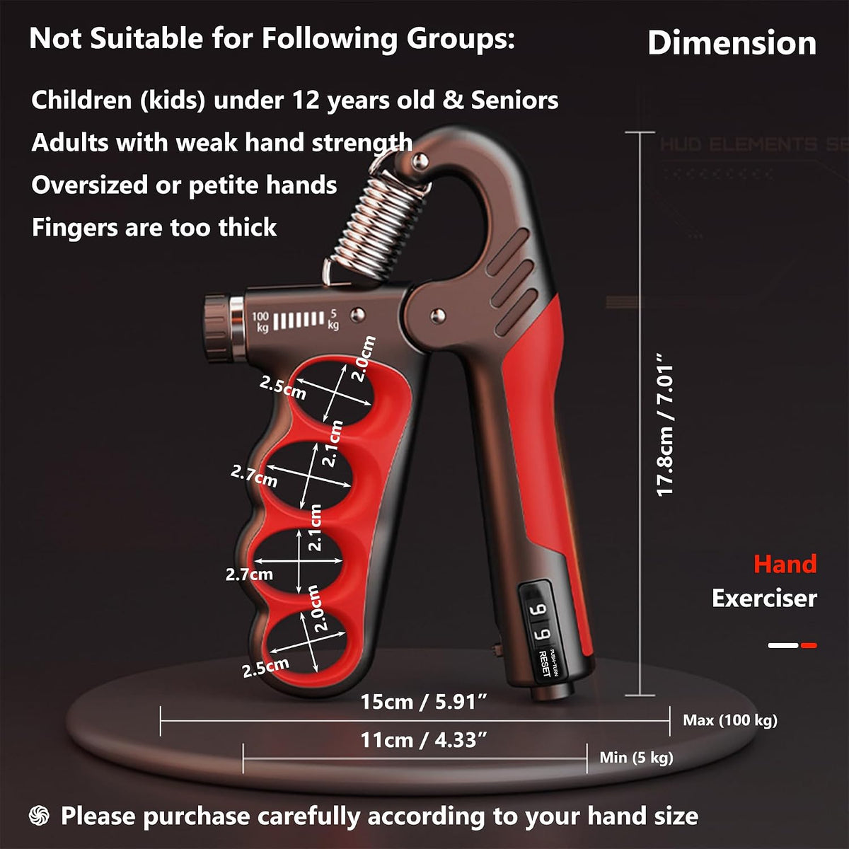 Grip Strength Trainer Forearm Strengthener 11-220 lbs Adjustable Resistance