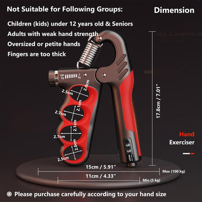 Grip Strength Trainer Forearm Strengthener 11-220 lbs Adjustable Resistance