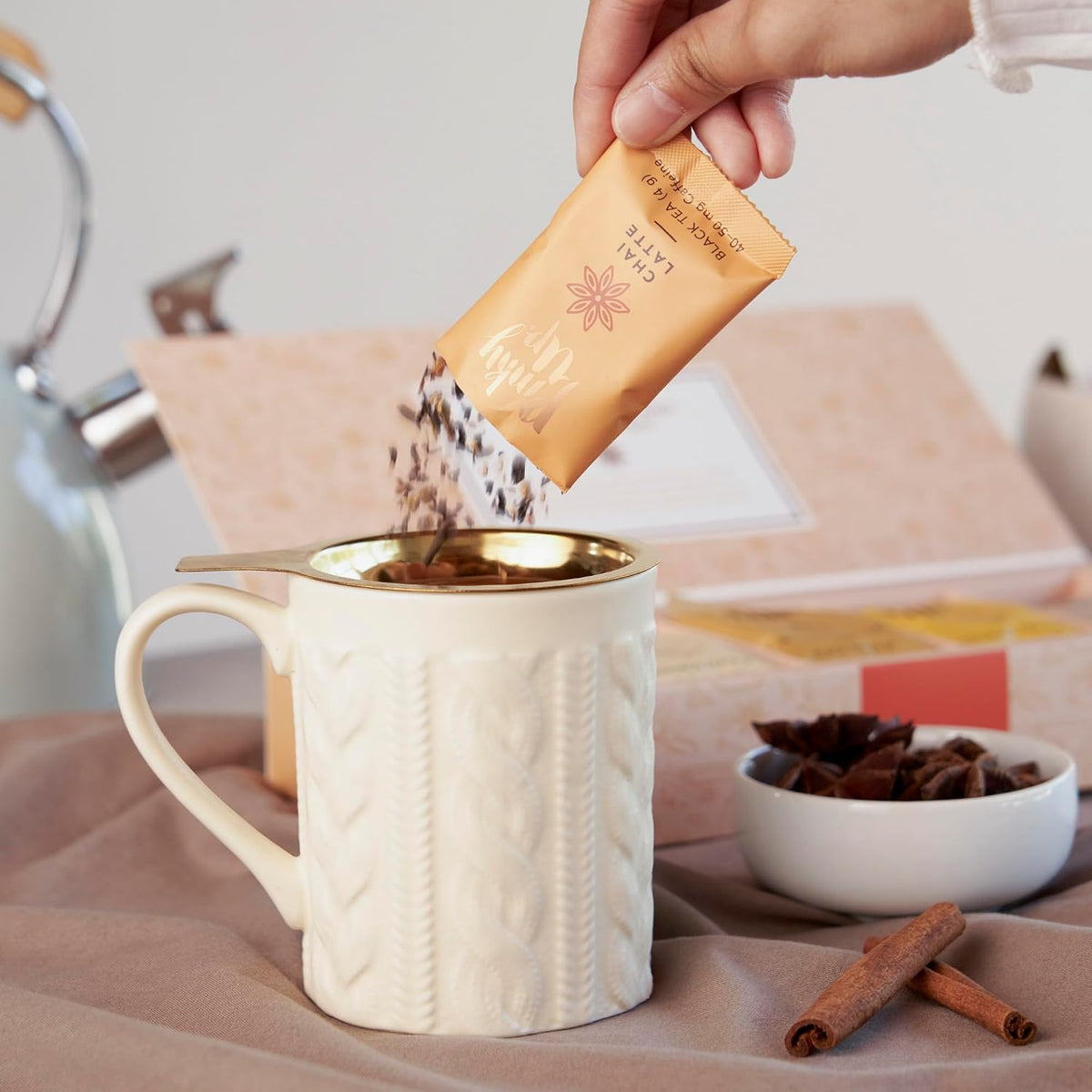 Pinky Up Loose Leaf Tea Sampler Set - Calorie Free Single Serving Loose Leaf Herbal Tea Variety Gift Pack, 15 Pouches