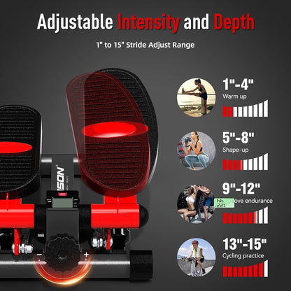 HARISON Mini Steppers for Exercise, Stair Stepper with LCD Monitor 330LBS Capacity, Portable Under Desk Stepper for Home Workout