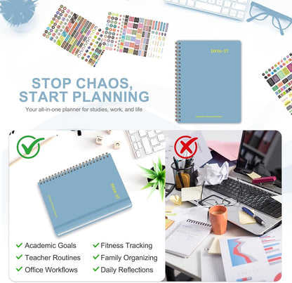Planner 2026-2027, Weekly and Monthly Calendar Planner, JUL 2026 - JUN 2027 | Academic Year, Daily Agenda Book, A5(6.3'' x 8.5''), Sprial Bound, Inner Pocket, Office School Use