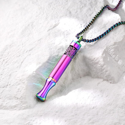 Quit Smoking Aid Necklace Stainless Steel Aromatherapy Diffuser (Rainbow)