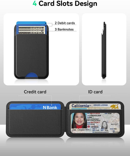 TWZKG for MagSafe Wallet, Works with Apple Find My,5 Card Holder with Stand