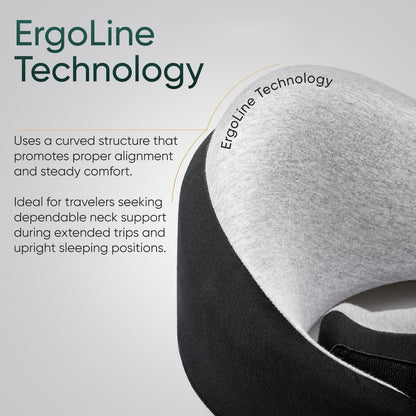 Proglobe Travel Neck Pillow for Airplanes, Long Haul Flight Kit, Grey