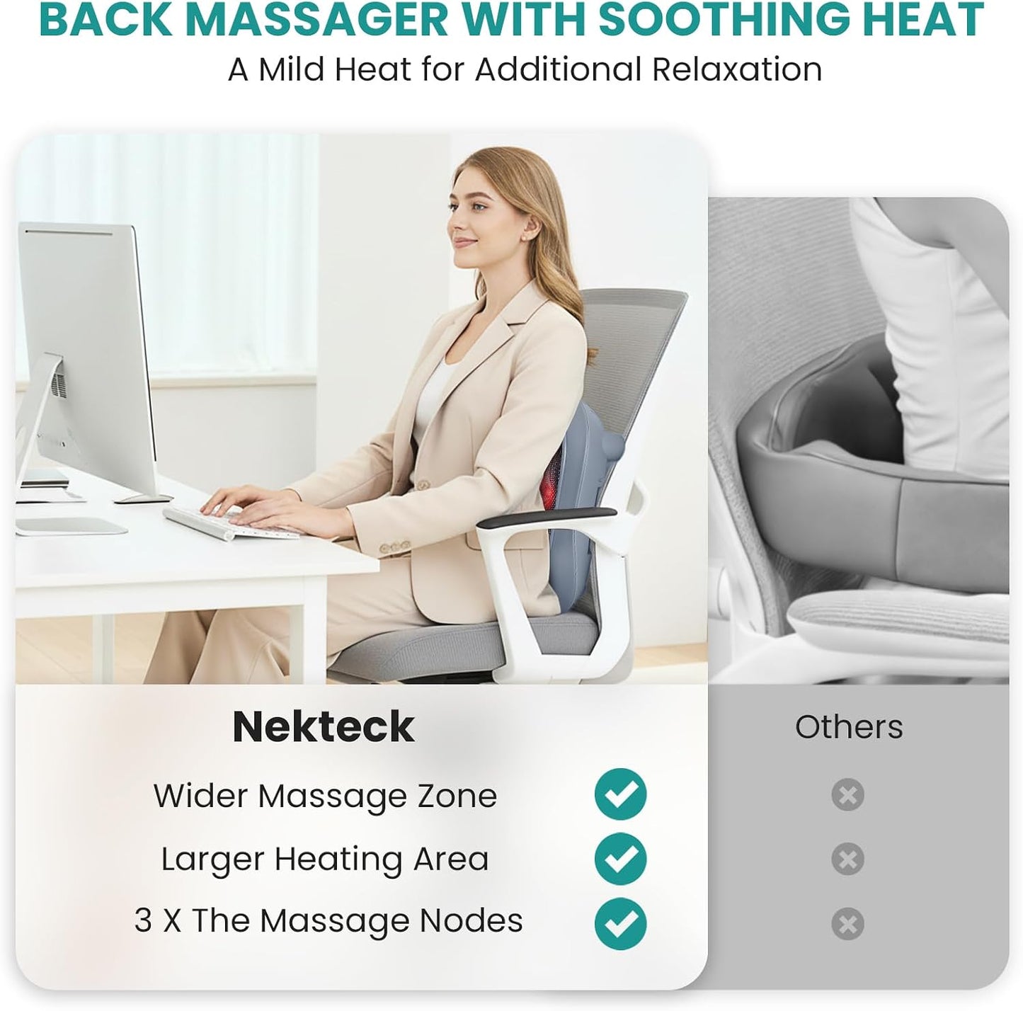 Nekteck Foot Massager with Heat, Shiatsu Heated Electric Kneading Foot Massager Machine for Neuropathy, Plantar Fasciitis, Feet Massage for Pain Relief, Circulation, Ideal Gifts for Man Woman Her Him