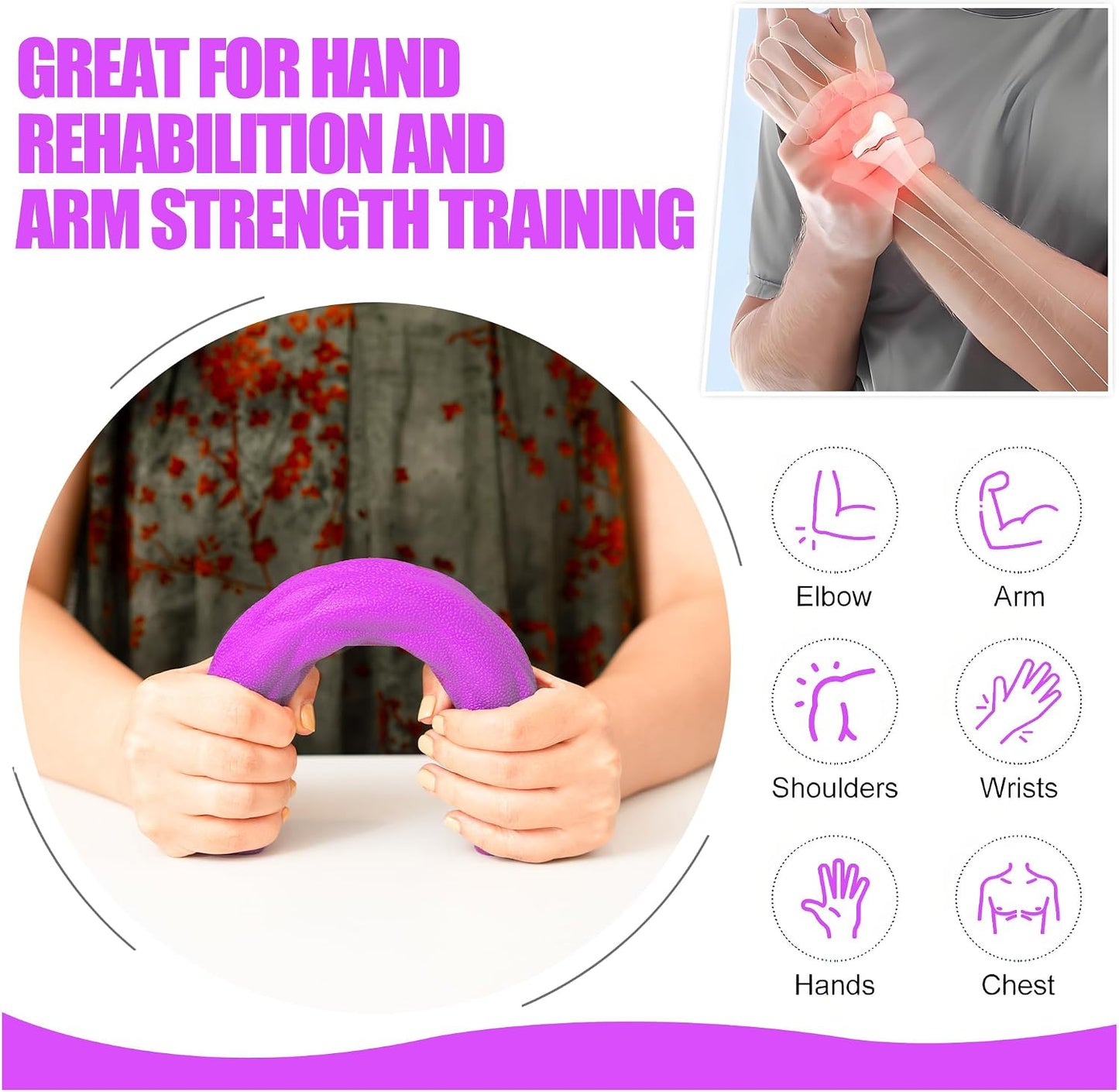 DICYWUDI Flex Therapy Bar and Grip Strength Trainers Set, Physical Therapy & Resistance Bar for Golfers Elbow,Tendinitis,Wrist,Forearms Pain, Improve Grip Strength and Relieve Pain