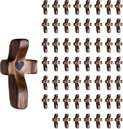 Cross My Heart/Encouragement Gift Wood Comfort Pocket Prayer Cross for Clutching, Clinging and Praying Christian Religious Gift