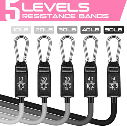 RENRANRING Resistance Bands for Working Out, 150LBS Exercise Bands, Workout Bands, Resistance Bands Set with Handles for Men Women, Legs Ankle Straps
