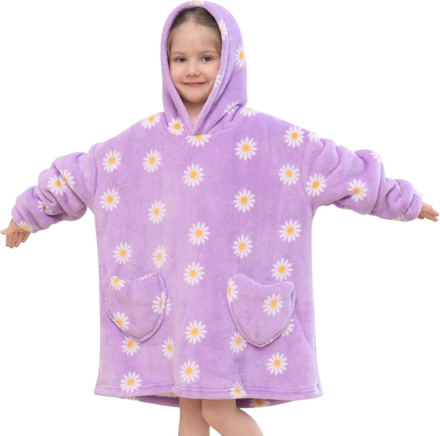 Fiosnow Glow in the Dark Unicorn Blanket Hoodies for Kids 6-13YR Oversize Wearable Blanket Hoodies for Boys Girls Teens
