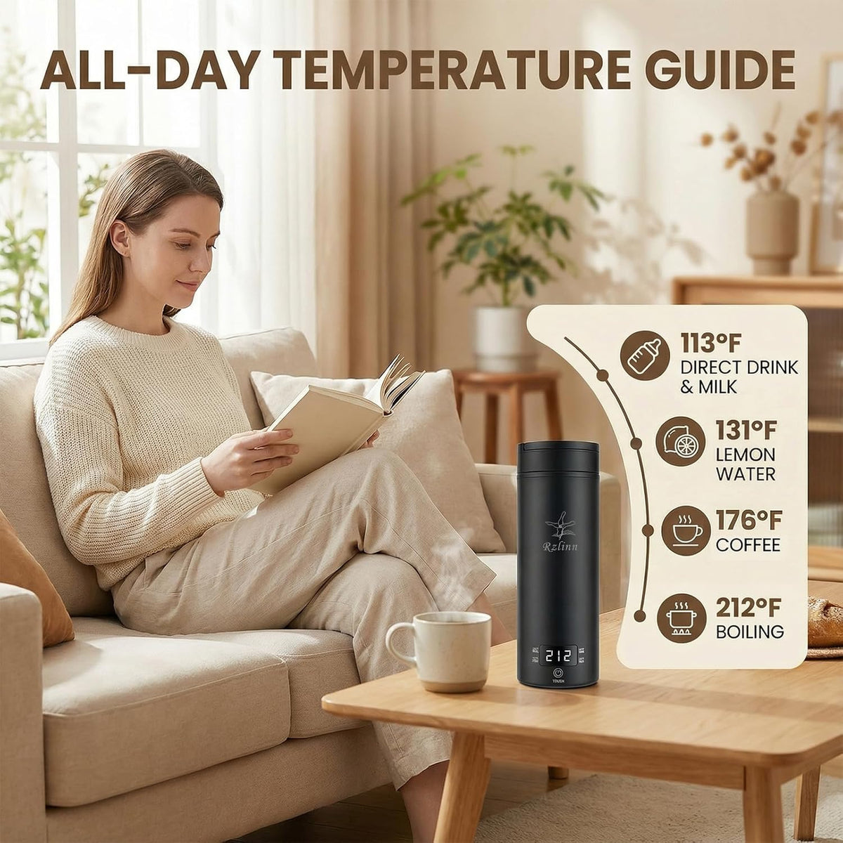 Portable Electric Kettle For Travel, 120V, 450ml, 4 Temperature Control