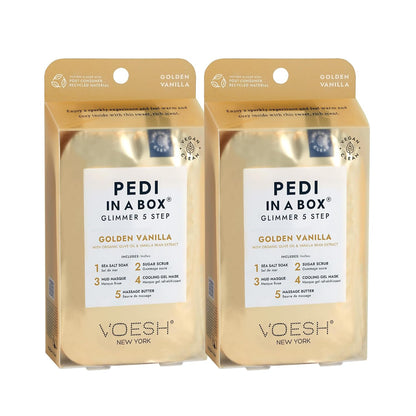 VOESH Pedi in a Box Glimmer - 2 Packs, Variety Pack, Pedi in a Box, Spa Pedicure Kit, Sparkly Pedicure, DIY Pedi, Foot Care, At-Home Pedi Products, Vegan Skincare