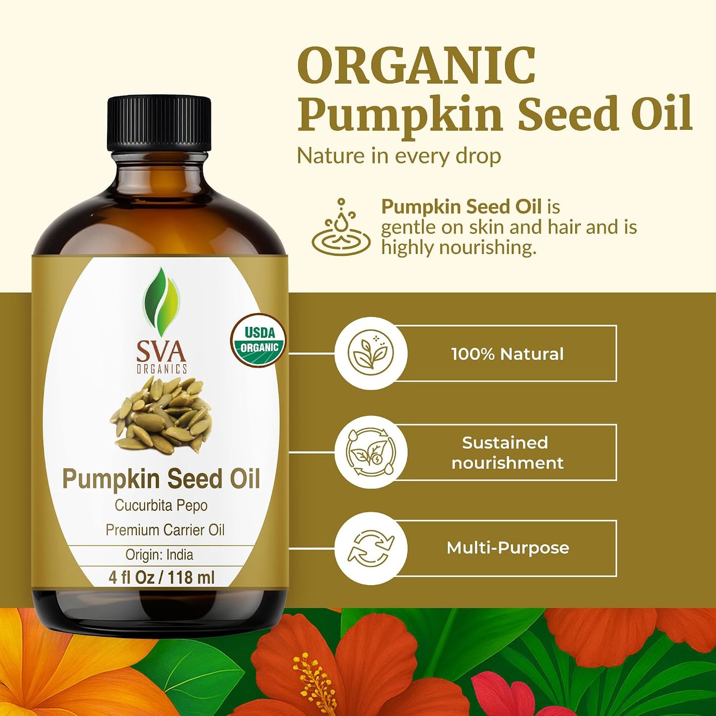 SVA Lavender Essential Oil 4 Fl Oz – for Diffuser, Skin & Hair Care – Ideal for Massage & DIY Blends – with Dropper