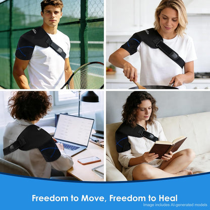 Atsuwell Large Shoulder Ice Pack Wrap, Supportive Shoulder Brace for Rotator Cuff and Arm, Durable Gel Ice Packs for Injuries Reusable, Cold Therapy Wrap for Muscle Recovery & Relaxation