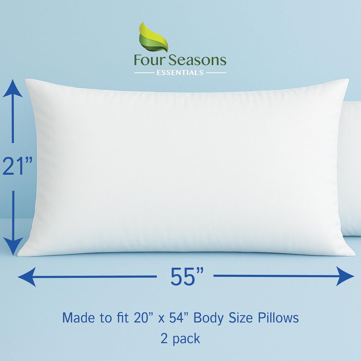 Standard Pillow Protectors (Set of 4) – Hypoallergenic Pillow Cover Waterproof Dust Allergen Proof Zippered Encasement