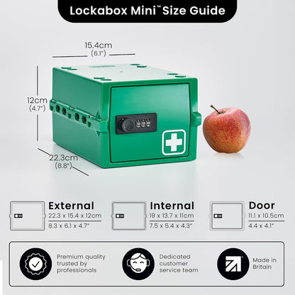 Lockabox Mini™ | Small Lock Box with Combination Lock (Half Letter Sized) | Mini Lockable Box for Small Medicines, Snacks & Mobile Phones | External Size 8.8 x 6.1 x 4.7 Inches (Crystal)