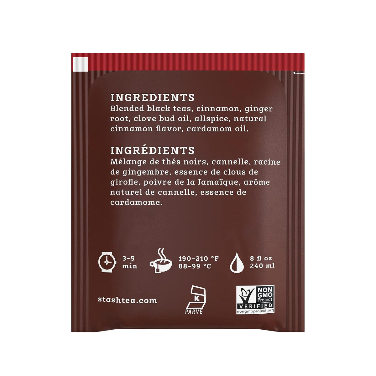 STASH Double Spice Chai Black Tea, 100 Bags Bulk Pack, Caffeinated