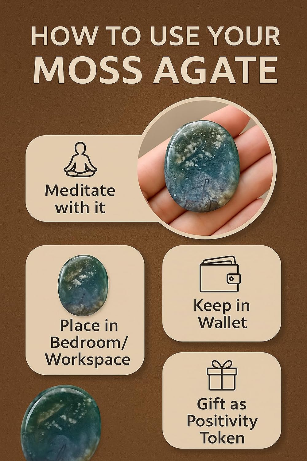 Natural Polished Thumb Palm Crystal for Meditation, Labradorite Worry Stone for Stress Relief, Anxiety Support & Pocket Reiki Healing