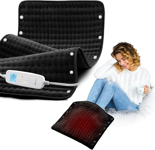 CooCoCo 17x33 Large Heating Pad for Back, HSA Approved Items for Mom Dad, Electric Heated Pad for Neck Shoulders Period Cramps, FSA Eligible Heat Pad, Auto Off, 10ft Cord