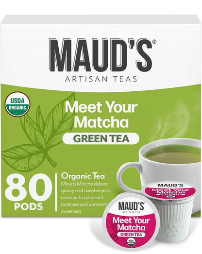 Maud's Organic Chamomile Lavender Tea Pods, 24 ct, Single Serve Pods – 100% Gourmet Blended Tea Leaves, Compatible with Keurig K Cups Maker