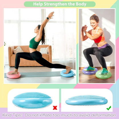 Amylove 6 Pcs Wiggle Seat Inflated Wobble Cushion for Sensory Kid 13 Inch Balance Disc Kids Flexible Seating Exercise Sensory Pad Chair Cushion for Classroom Office School (Bright)
