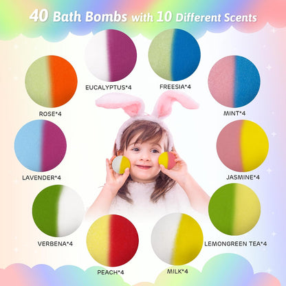 Bath Bombs for Kids 20Pcs Organic Fizzy Gift Set with Surprise Toys Inside