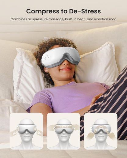 RENPHO Eyeris 1 Eye Massager with Heat, FSA Eligible HSA, Heated Eye Mask for Head Tension, Eye Strain & Screen Fatigue, Birthday Gifts for Men and Women